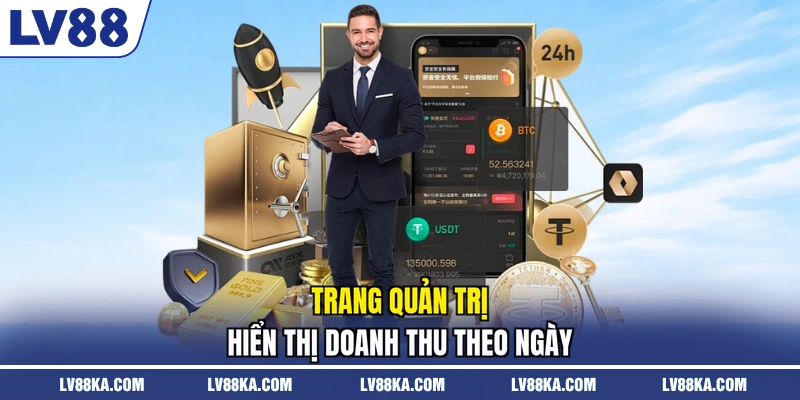 Trang quản trị hiển thị doanh thu theo ngày